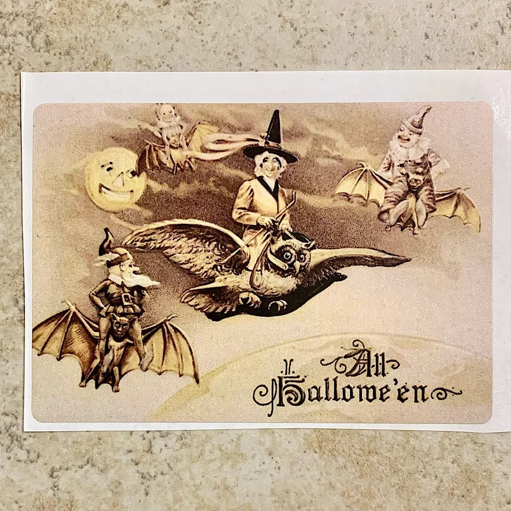 6/$12 🎃 Vintage Halloween Postcard Sticker